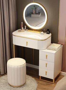 202660公分轻奢伸缩梳妆台床头收纳柜一体女卧室现代简约化妆桌小