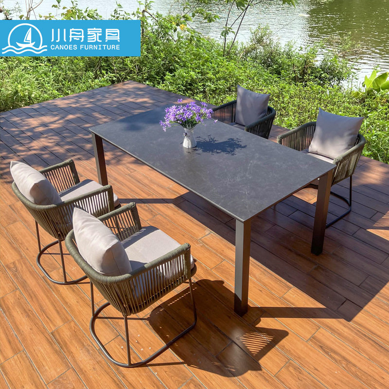 阳台茶桌椅户外藤椅三件套组
