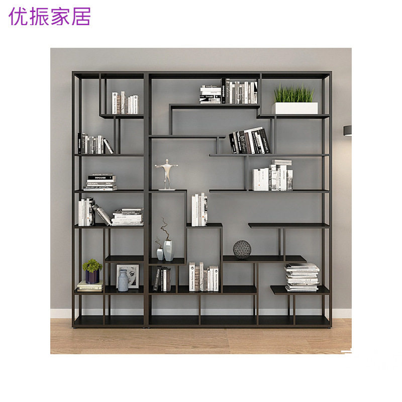 简约铁艺工业风落地多层书架