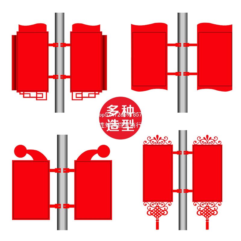 户外铁艺灯杆道旗厂家可抗风双面路灯电线杆宣传广告牌灯箱铆钉