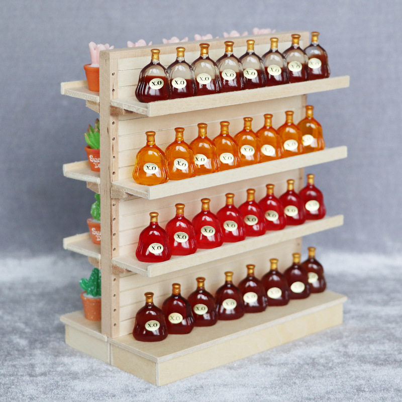 1:12娃娃屋dollhouse迷你家具模型diy散装拼装木质素坯超市货架子