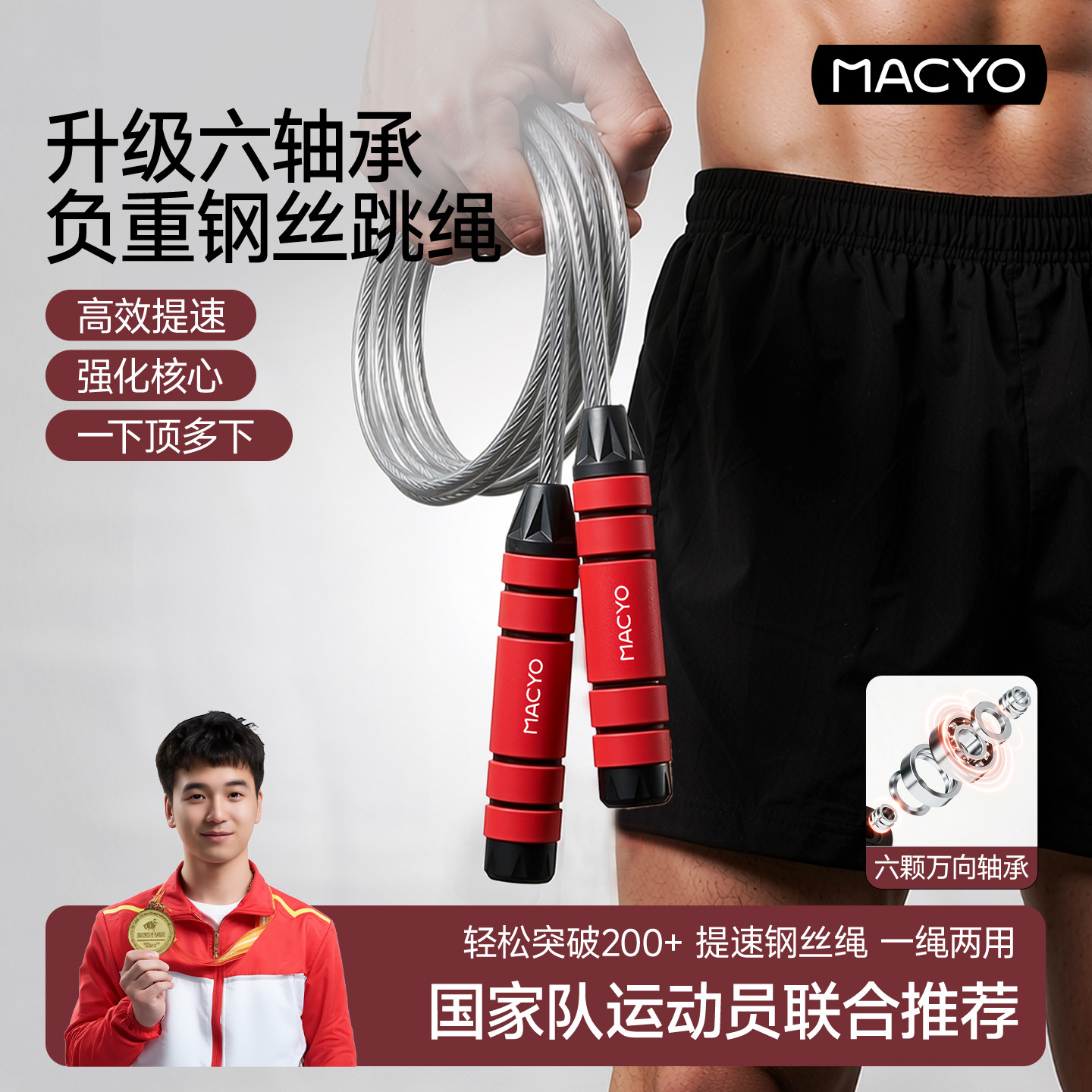 男士专用减肥负重钢丝跳绳图片