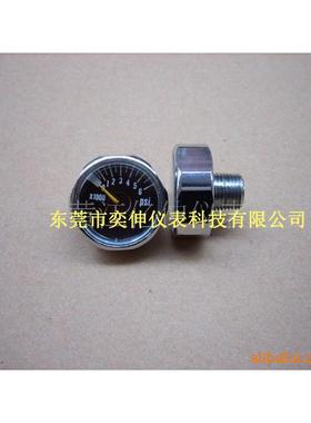 25MM轴向高压压力表，6000PSI压力表M10*1，潜水迷你东莞压力表