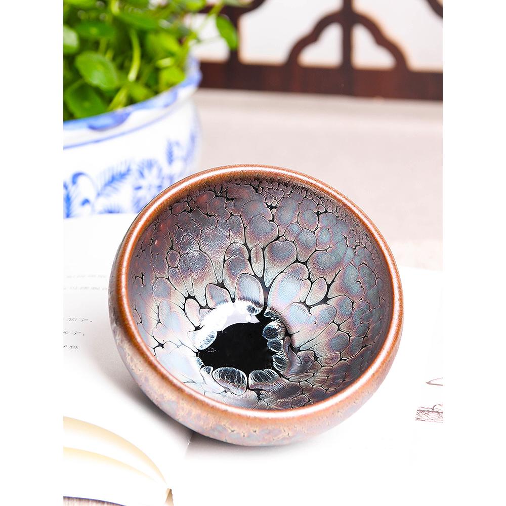 器物志 彩金油滴建盏茶杯鹧鸪斑兔毫单杯铁胎茶盏品茗杯