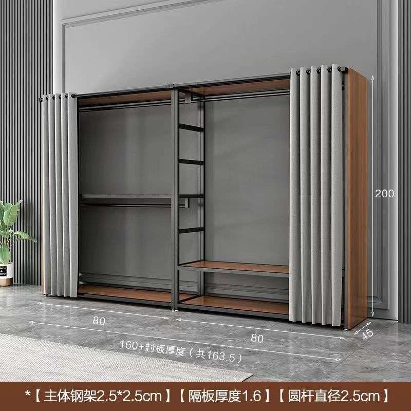 开放式衣帽架落地步入衣架家用卧室金属钢架钢管挂式衣柜