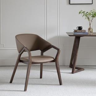 高端设计师全实木白蜡木书椅家用餐椅现代简约靠背椅子书桌用极简