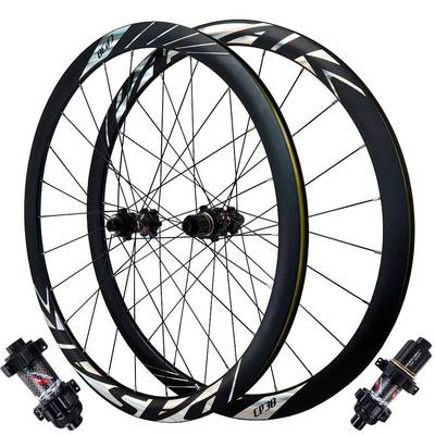 碟刹公路轮组700C中锁碟刹HGMSXDR六爪直拉24孔快拆桶轴12MM铝