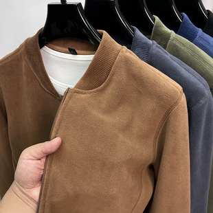 加絨加厚搖粒絨開(kāi)衫 MAROLIO 高端奢品 秋冬季 衛(wèi)衣男保暖外套夾克