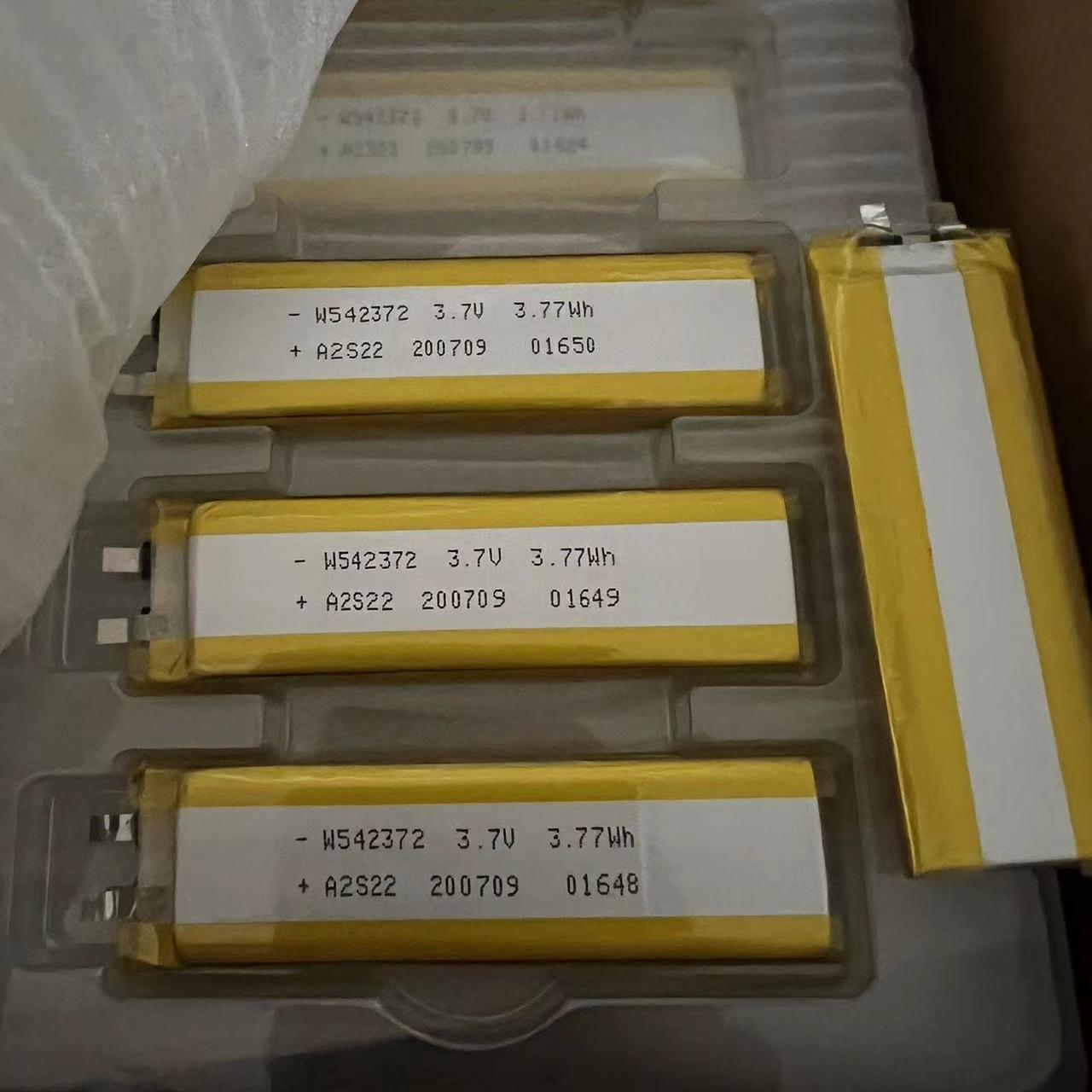 聚合物电芯软包纯钴锂电池 无保护板1000mah3.7V规格542372