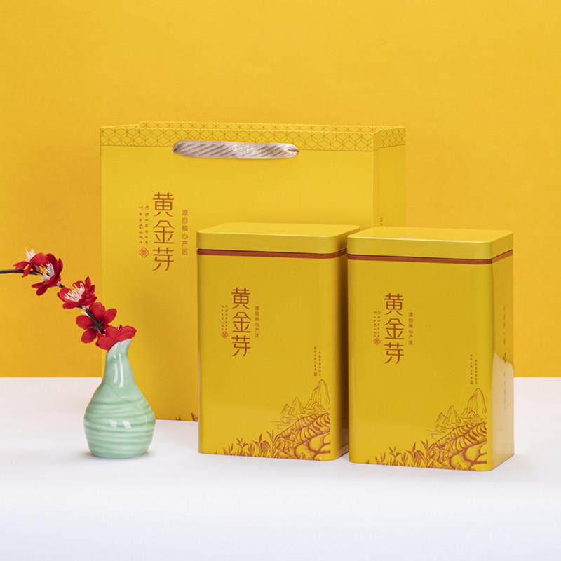 茶叶罐马口铁罐一斤装白茶黄金芽空铁盒安吉靖安特产金属包装罐子