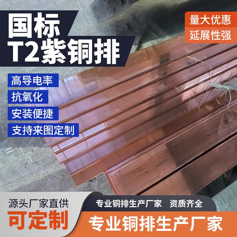 T2紫铜排紫铜条块扁方红铜排导电接地铜排板母线排镀锡铜条紫铜块