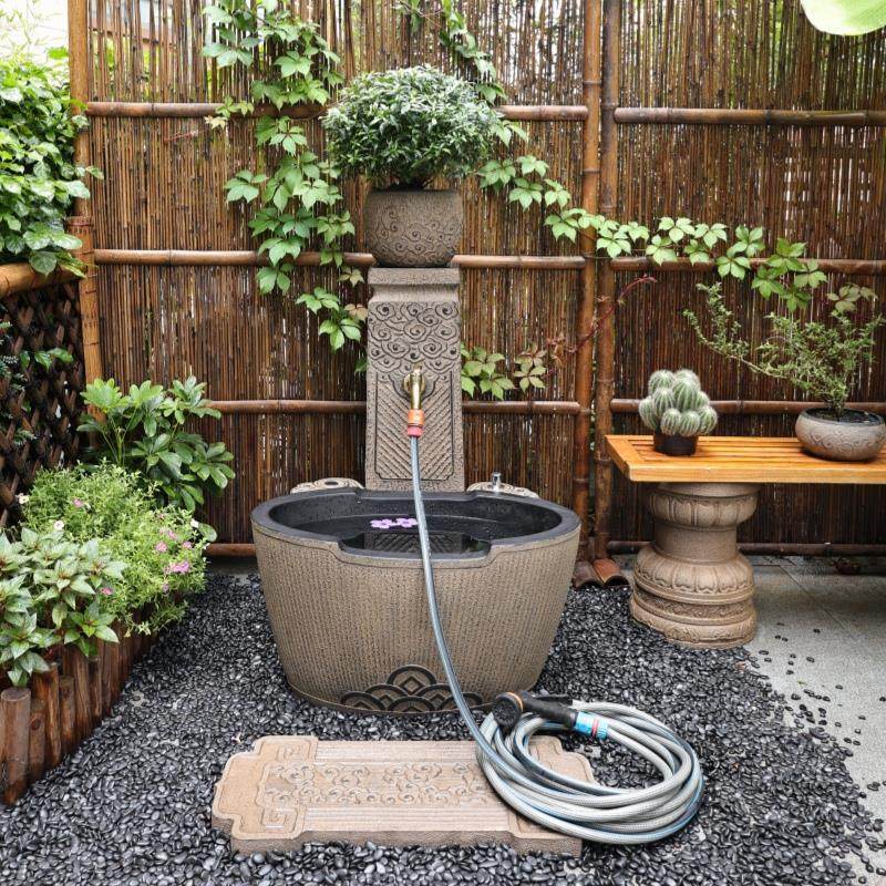 庭院户外洗手盆池别墅花园中式拖把池彷古墩布水槽浇花立柱栓台盆