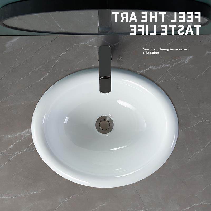 台中盆半嵌入式陶瓷洗脸盆椭圆形圆形台上盆洗手盆台下盆洗面盆