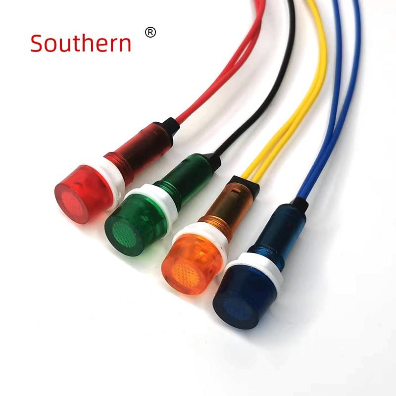 南州XD10-3W直径10带线指示灯红绿黄蓝色警示灯AC220V380VDC12V