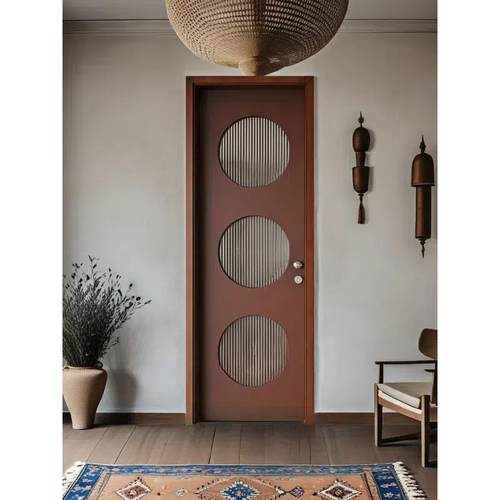 中世纪风格孔门实木覆合漆门卧室门房间门胡桃木浴室门厨房门