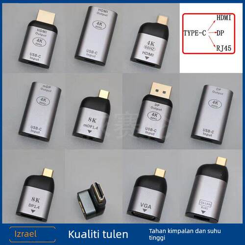 TypeC转HDMI/VGA/DP/MiniDP/MDP/RJ45高清线母4K转换器视频转接头