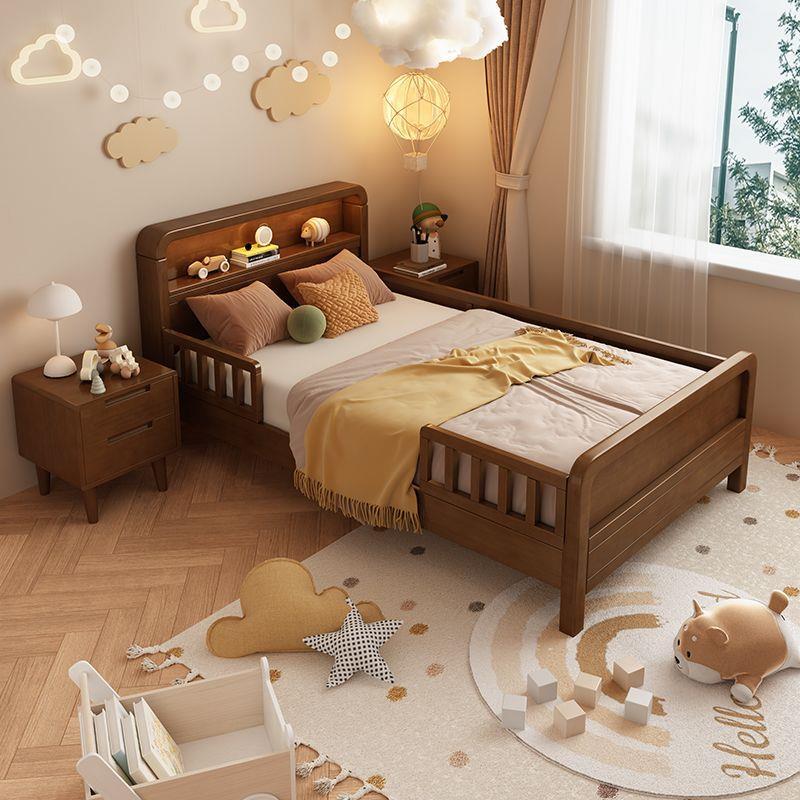 儿童床现代简约实木护栏小户型1m单人公主床男孩女孩卧室儿童房床