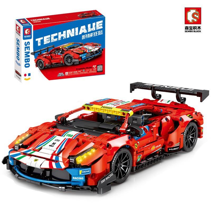 森宝701950原S牌8613赛车GTE红色跑车遥控车男孩拼装积木儿童玩具