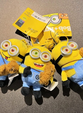 正版环球影城神偷奶爸小黄人鲍勃Tim熊毛绒公仔包挂件钥匙扣挂饰