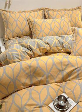 被套件100非纯棉全加厚磨毛三棉加单厚磨毛被罩单人学宿舍床上生