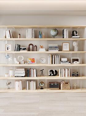 亚克力木墙上书柜展物示架层置架落实地靠墙客厅创意悬浮收WPZ纳