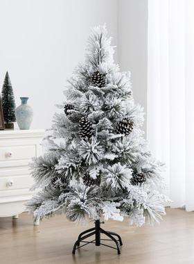 密植绒粘雪白色树红果枝SHH001大型落雪挂圣诞树商场橱柜加摆件