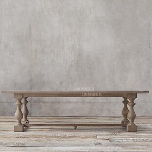 A-001美式村实木餐桌乡新古典台橡长方形饭桌法式复古做木旧餐大