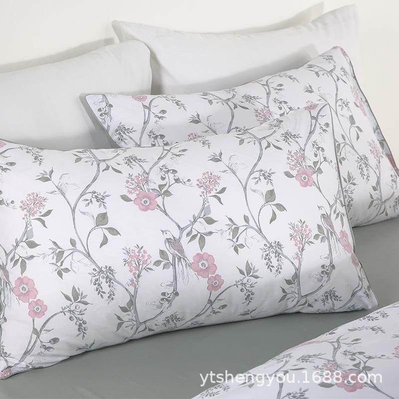 季夏清新花高端印花上用品家纺四件套纯碎棉全棉床KZJ单被套床品,纺织面料/辅料/配套,纺织机械配件,淘宝优惠券,粉丝福利购,淘宝优惠卷