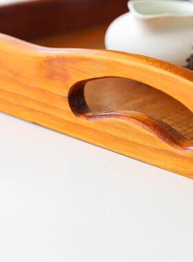 端超手大号提托盘长方形木质HOX酒店传菜防滑大号托盘餐厅上菜制