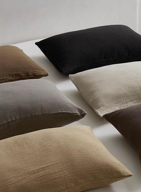 美拉德色枕一套对BYO装丨A类双层纱枕头套棉2025新款48cm纯x系74c