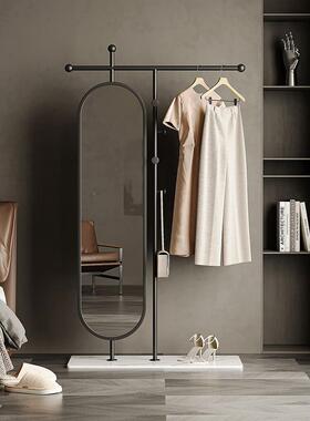 轻奢衣帽架穿衣镜一体挂地衣NFS架落室带镜子卧可旋转多功能服挂