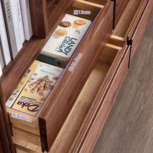 SG-456美黑胡桃木实木书北柜自储由组合展示柜厅沙发客背靠边柜物