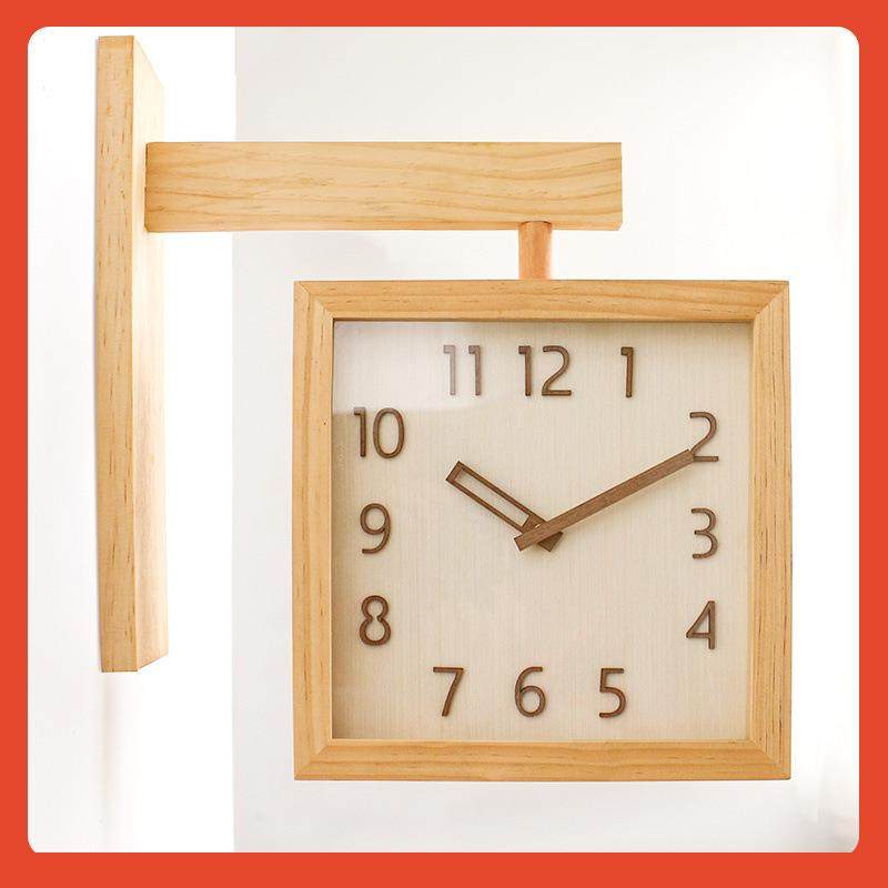 ◇实钟木双面挂钟约客厅装饰用挂墙现Fh(h(&aq代时尚简静音家表转,鲜花速递/花卉仿真/绿植园艺,割草机/草坪机,淘宝优惠券,粉丝福利购,淘宝优惠卷