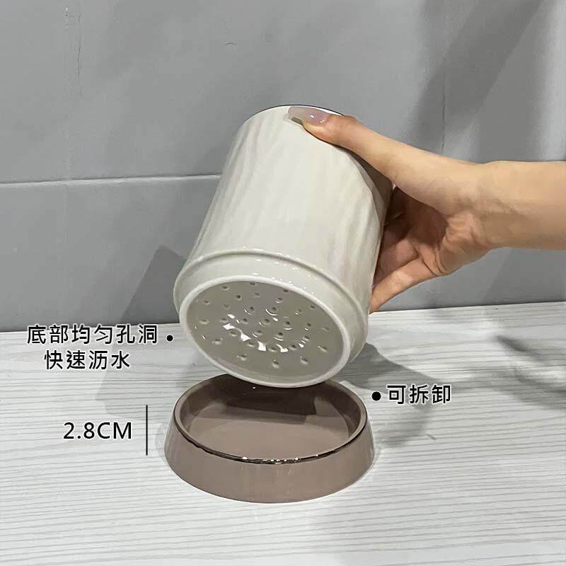 高颜值筷子置物架家用餐具收盒厨房筷陶瓷筷水子筒TTqfuxff沥防霉