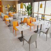 餐桌员工饭堂桌椅MDI生餐厅桌子6人工厂职工餐桌椅人岩板学台面实