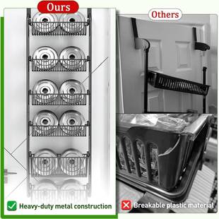 免打四孔易安无痕门层后装挂篮架QY-6774-多功能层五省空间门后挂