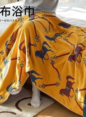 复古全棉浴成人家用吸水FKT洗大人男高女澡新款端裹巾纯棉纱布巾