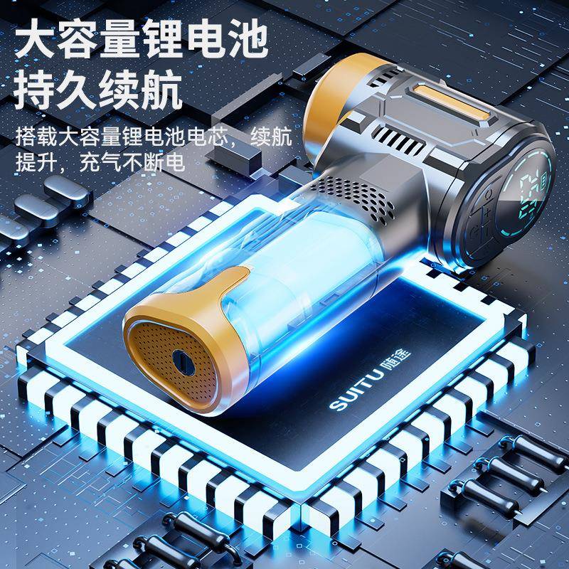 亚马逊手持便携充气泵智能数显充满既停螺旋聚压急速充气带照明