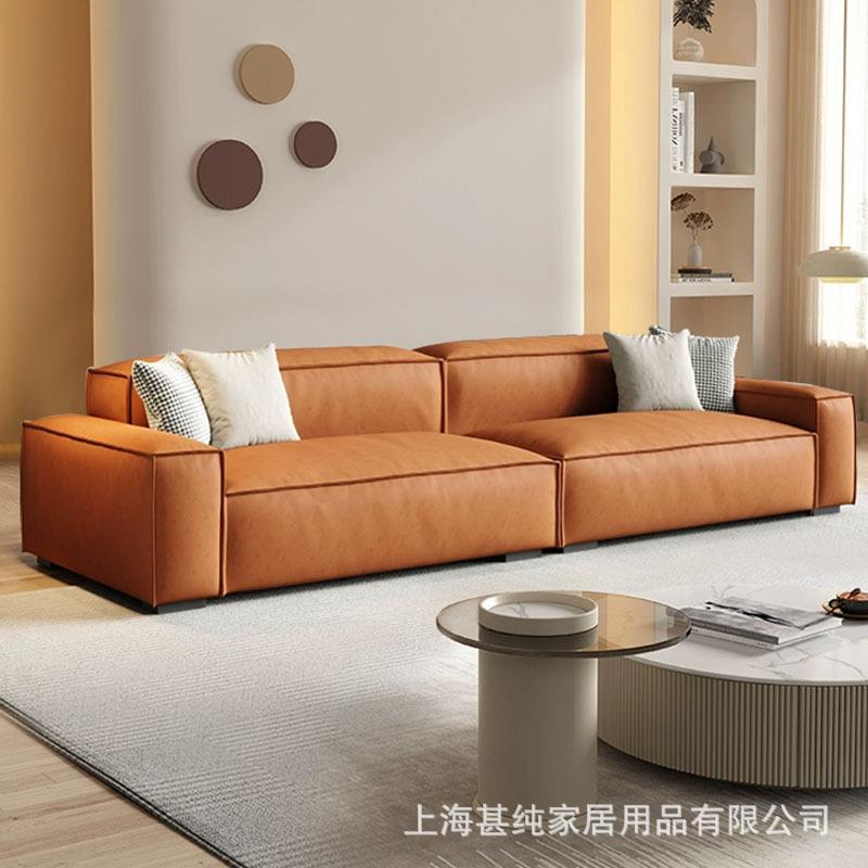 现代约奶风豆简腐块沙发意方式轻奢小户型科技布77859油直排块布