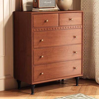 新款中古风斗柜墙古复轻奢卧46573室五六斗柜客储物柜厅法式边柜