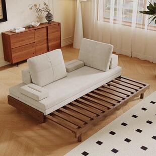 发多功能白型蜡木全实木沙发床沙折叠990科技两用客厅小户缩双人