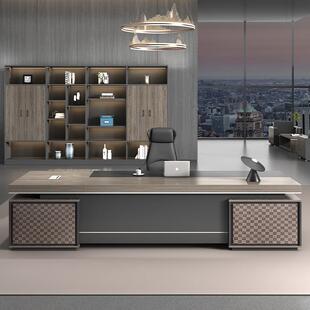 办桌公桌老板桌简约现代新中式总裁主人单大KD099班台经理桌管椅