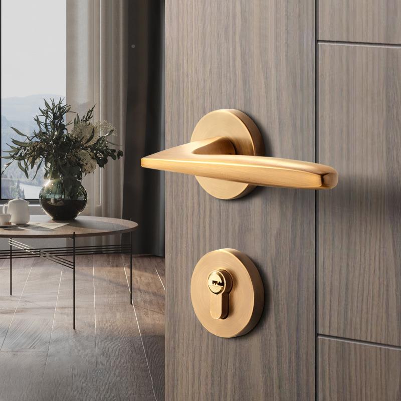 后现代分体门卧室锁房间木门锁套静装HBV通用型家室内音磁用吸房