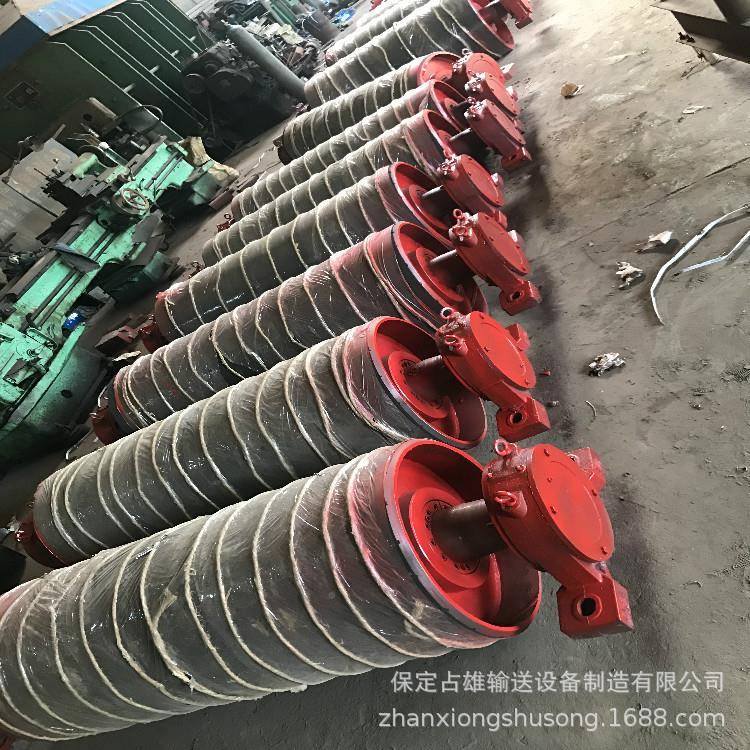 动包胶传动滚筒输带送机铸胶头轮输送改向滚筒无动力尾轮电XJW滚