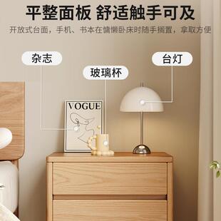 实木现代简约卧室床头柜家用置物三层小型多功能储物柜
