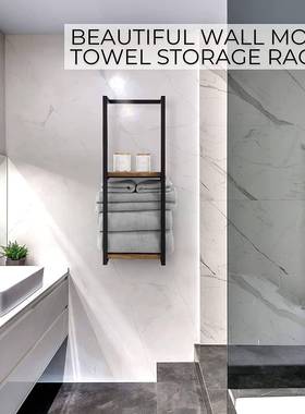 生间多功能LJ10067卫物品饰装架壁挂式浴浴室毛巾架铁艺拆装巾置