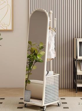 地全镜挂衣架一体收纳身落试镜家用镜子可移动旋转穿衣衣镜衣ZEV