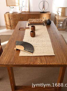 老榆实木09011板风化桌面板旧书木板复古吧台餐桌飘大窗木板桌面