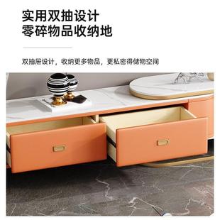 轻奢茶几岩板电视柜茶几组合收纳一体柜可伸缩小户型客厅家用茶几