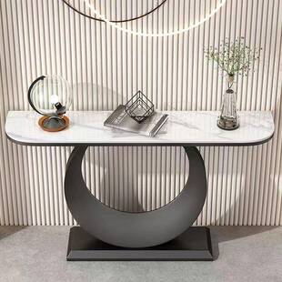 意式岩板玄约关桌端台入户柜现代轻奢客景简厅靠墙窄桌条案DNT其